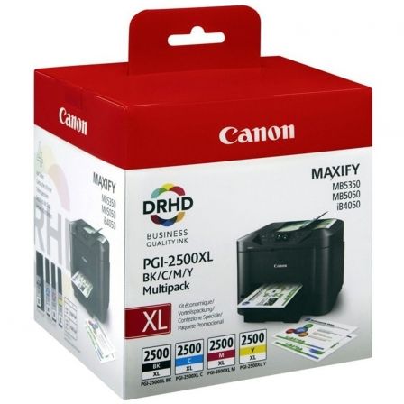 Canon PGI-2500XL Multipack de Tinta Alta Capacidad (Negro, Cian, Magenta, Amarillo)